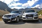 Audi Q5 vs Mercedes GLK : Turbo-SUV gegen V6-Power im Vergleichstest