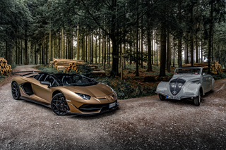 Peugeot 402 Eclipse trifft Lamborghini Aventador SVJ Roadster - Der...